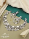Elegance Fancy Rose Gold And Silver Diamond Necklace Set 3 Wholesale In India
